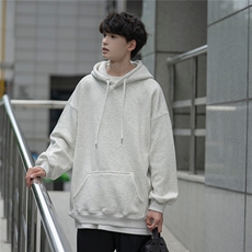 秋冬奥利绒纯色帽衫上衣男士文艺宽松ins连帽卫衣D328-WY399-P48，男装卫衣，电商D328