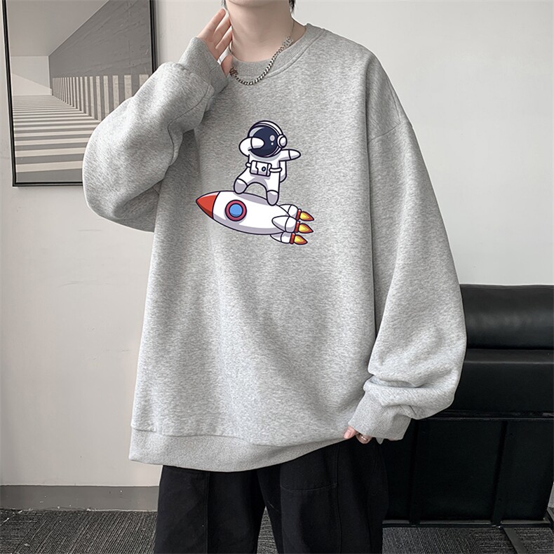 圆领卫衣男大码加厚加绒长袖t恤男S6158-P28加绒款-P33,男装卫衣,电商A040