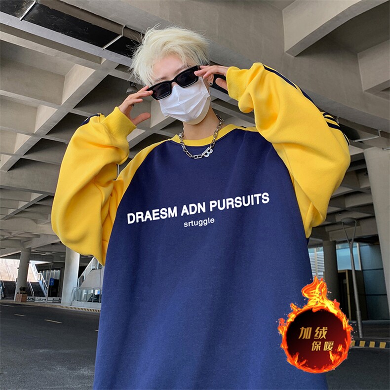 抖音得物供货 提供视频 秋冬重磅美式宽松织带圆领卫衣0751图片