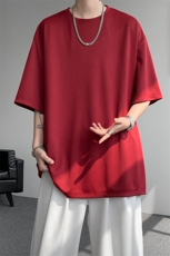 8XL-M高品质重磅棉光版纯色短袖T恤百搭款半截袖五分袖DX332特P23，男装T恤，电商D206-1