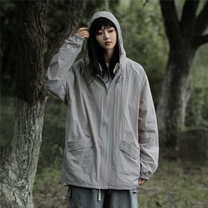 防晒外套女式新款夏宽松轻薄透气速干日系户外防晒衣服W4947-P38,男装防晒衣,星座412-3