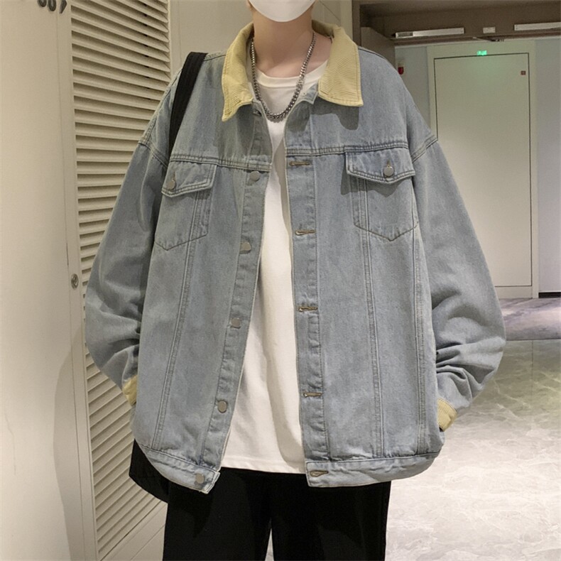 美式oversize牛仔外套男秋季潮ins潮牌宽松复古夹克JK0288-P68图片