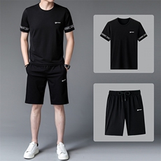 男士休闲运动套装夏季中老年运动衣服男夏装运动套装三件套男装，男装休闲套装，电商B212（原钱塘6029）