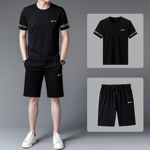男士休闲运动套装夏季中老年运动衣服男夏装运动套装三件套男装,孟子义销售搭配衣服图片