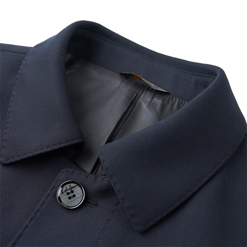 HM8083秋季新款男士风衣翻领商务领导服男装纯色外套,男装风衣,电商B360A（原721A）