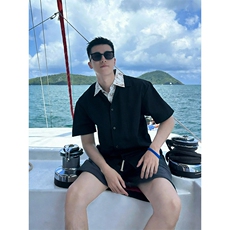 2026夏季新款拼接假两件冰丝短袖衬衫男CD6415-特P40建议零售价98，男装T恤，电商A001