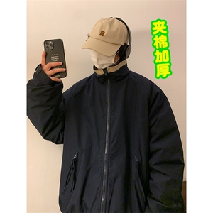 秋冬季宽松潮牌休闲工装棉服日系复古立领棉衣外套男 W6601-P82图片