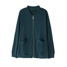 2021年秋季新款卫衣/绒衫长袖纯色开衫外套，女装卫衣/绒衫，简韵佳