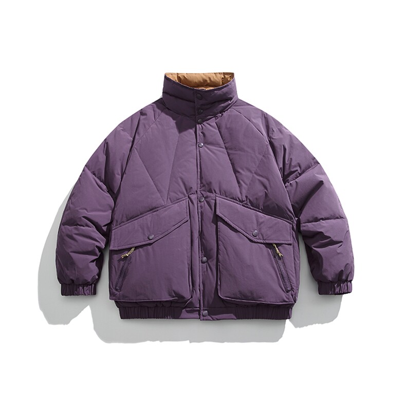 外27-2日系翻分拼接大口袋羽绒服90白鸭绒(新标)YR06-P249,男装羽绒服,新杭派外27-2