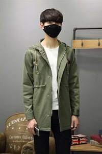 新款秋季韩版中长款休闲青年风衣男士外套潮时尚风衣8069/85图片