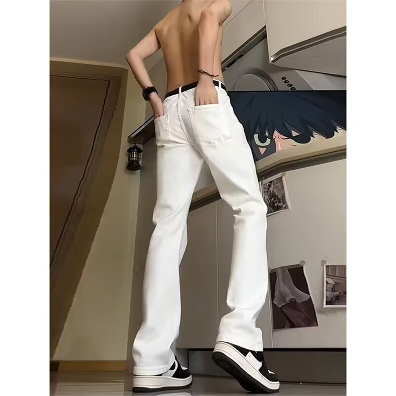 美式高街痞帅潮牌微喇牛仔裤男显瘦弯刀修身直筒裤513ACK2706P33，男装牛仔裤，星座513A