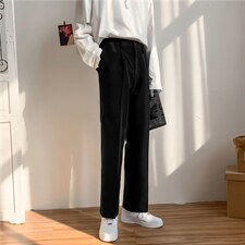 夏季ins垂坠感小西裤男潮流宽松学生直筒阔腿休闲九分裤X210-P35，男装西裤，星座1008