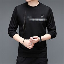 2023新款卫衣男士加绒上衣针织衫长袖T恤P59，男装针织衫/毛衣，电商D223-1