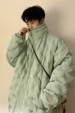 1定制面料棉衣大码M-5XL港风情侣半高领棉服外套男8707P125控168，男装棉衣，星座226-2