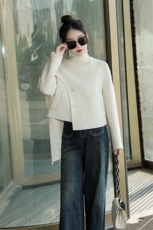 设计感围巾双面呢羊毛外套女2026新款时尚呢子大衣，女装毛呢外套，丝露依尚（原SL）