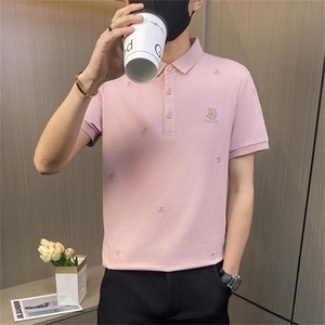 PL045-特P40控65夏季翻领短袖polo衫男时尚百搭个性休闲欧货潮衣图片