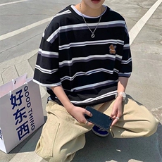 五分袖夏季条纹T恤，男装T恤，星座410-6（原星座1304-1）