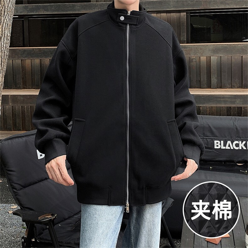 美式复古立呢料领夹克男秋季潮牌高级感宽松休闲ocersize情侣外套,男装夹克,星座505-2（原电商A260-1)