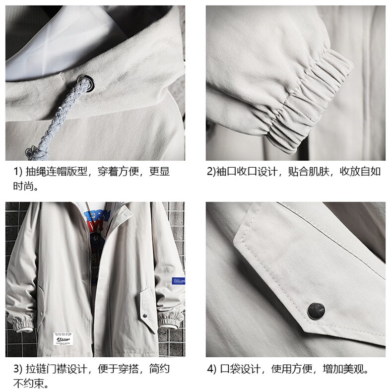 JK41062-P85加棉款-P115纯棉连帽夹克男士大码工装夹克男网格,男装夹克,电商A040A