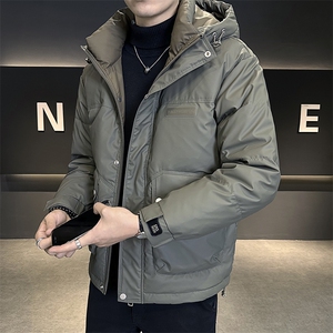 DS-A225-2025冬季标新款羽绒服男士短款连帽加厚工装羽绒外套图片
