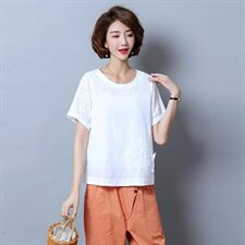 T恤圆领短袖套头宽松时尚印花简约百搭2021年夏季，女装T恤，独衣靓