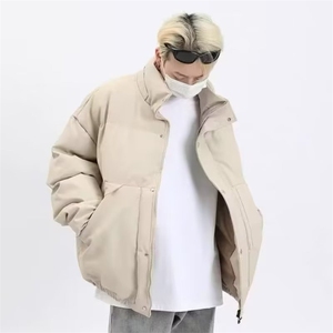 痞帅风PU加棉皮衣男款潮ins百搭美式加厚棉袄外套潮牌TC3337 P80图片
