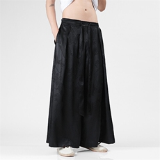 2025新中式马面裤汉服龙纹冰丝阔腿裤电商A057-K375-P55，男装民族服装，电商A057B