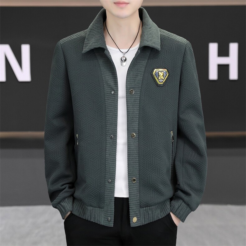 春秋季时尚休闲立领夹克男时尚轻奢高档中青年男式外套L18-P73,男装棉衣,星座310B-3