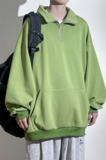 1360克重磅半拉链POLO衫50%棉50%涤纶大码M-5XL卫衣男WY77077P65，男装Polo衫，星座226-2