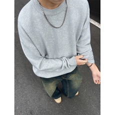 YK86032-P35腈纶45%锦纶24.3%聚酯纤维30.7%圆领纯色毛衣男秋冬，男装针织衫/毛衣，电商A086-1