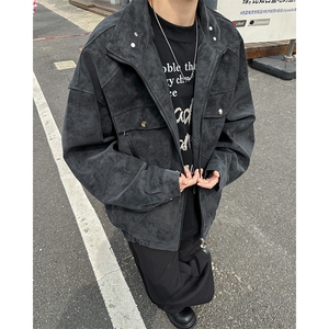 痞帅外套男ins高街潮牌港风原宿风韩版潮流宽松夹克JK09347-P90图片