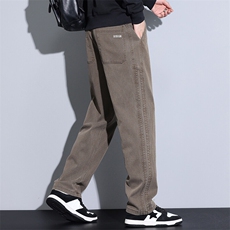 2025秋冬新款男士商务微阔腿裤时尚潮流男装长裤秋季厚款莱赛尔，男装休闲裤，星座224-3