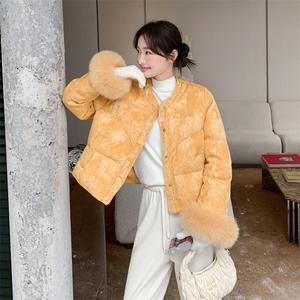 25新品风羽绒服袖口真毛6539-P365-468图片