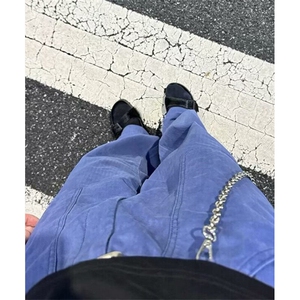 直筒阔腿牛仔裤夏季法工裤做旧复古男宽松百搭休闲工装裤 NH181图片