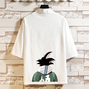 HF59005-P40风汉服男开衫外套七分袖道袍 砖墙挂拍图片