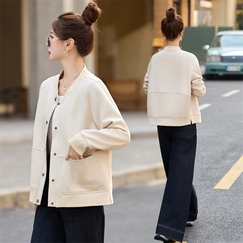 高级感减龄短款夹克上衣女2025年早春新款小个子时尚V领短外套，女装短外套，今喜