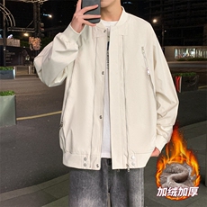 AJ220-P85冬季加绒加厚棒球领飞行夹克防风防水棉衣外套，男装夹克，星座109
