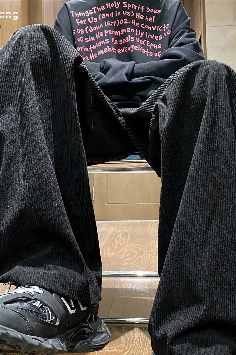 灯芯绒秋季新款长裤宽松舒适直筒休闲裤B315-K23448-p45控58,男装休闲裤,电商B315