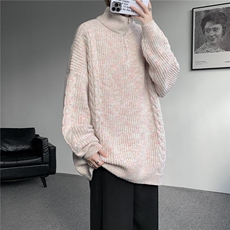 MY7150-特P69软糯厚实设计感男女同款情侣大码宽松针织外套毛衣，男装针织衫/毛衣，电商A059