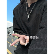 XZ809A/FK01/特P19/加绒特P26雪尼尔小香风立领POLO杉长袖卫衣，男装T恤，星座809A(原222-1)