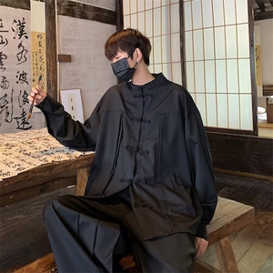新中式衬衫男士长袖港风潮流潮2024夏季新款ins外套CY818-P40图片