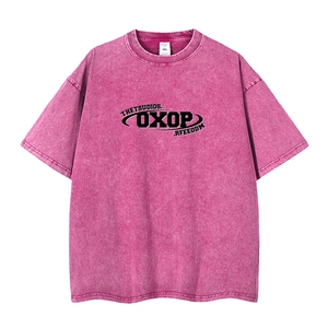 抖音得物供货 240克重磅现货宽松美式纯棉水洗做旧印花T恤ATSX01图片