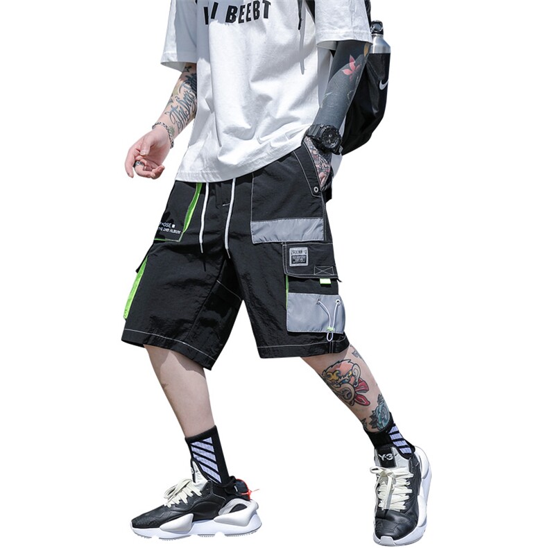ins风街头潮牌国潮短裤男夏宽松直筒休闲嘻哈潮男A438-C3015-P45,男装休闲裤,电商A438