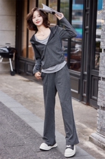 时尚套装女2024早秋季新款洋气运动弹力针织背心阔腿裤两件套，女装套装/套裙，韩蜜菓