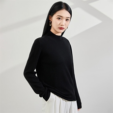 2024秋冬新款35%山羊绒女士净面半高领羊绒衫，女装羊绒衫，润辉羊绒