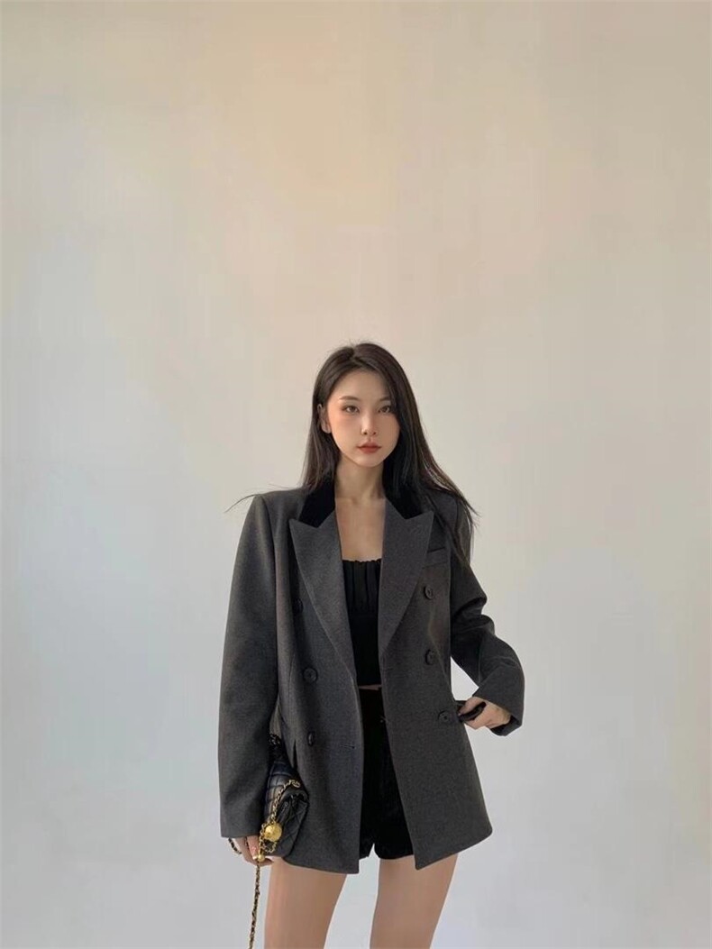 拼接设计外套，其它，HE