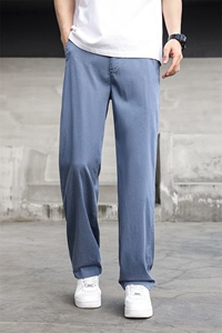 2025夏天冰丝休闲长裤子莱赛尔天丝牛仔裤男夏季薄款宽松直筒3166图片