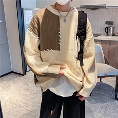 毛衣男秋冬撞色拼接设计感小众慵懒风套头针织衫毛线衣MA6008，男装针织衫/毛衣，星座1116A-1（原606A）
