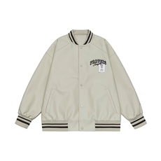 W10726-P60网图现货复古刺绣棒球服外套潮牌宽松休闲PU皮衣夹克，男装夹克，星座1608