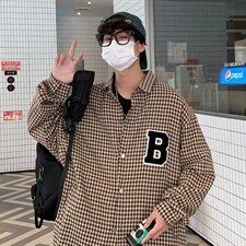 千鸟格夹克男秋季新款潮牌ins高级感小众外套上衣W3594-P45，男装衬衫，星座512-2